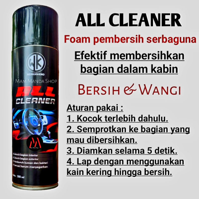 Foam pembersih serbaguna / All Cleaner busa pembersih interior jok dasbor plafon kulit vinyl bludru