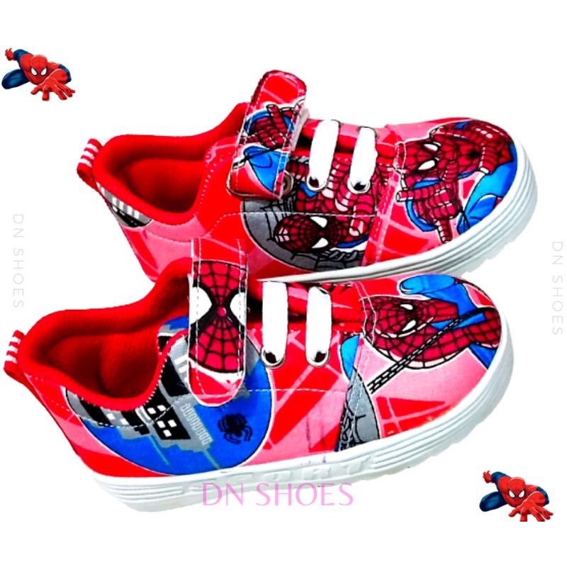 Sneakers Anak Laki-Laki Sepatu Anak Karakter Laba Laba Spider Merah
