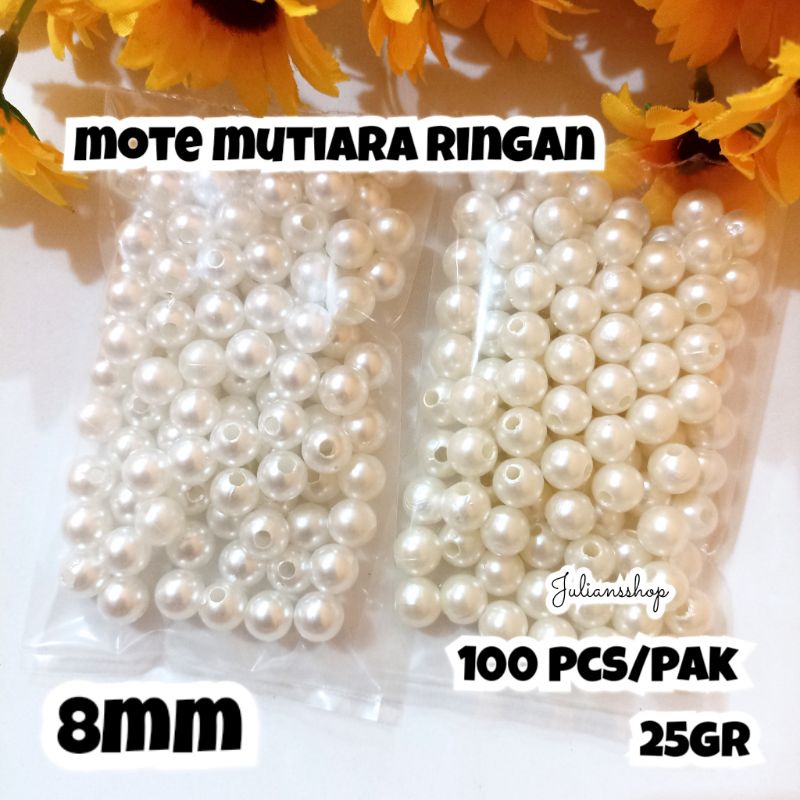 86 Pc/Lot Butir Manik 8mm Mutiara Sintetis Ringan Putih dan Broken White Mote Bahan DIY Craft Keraji
