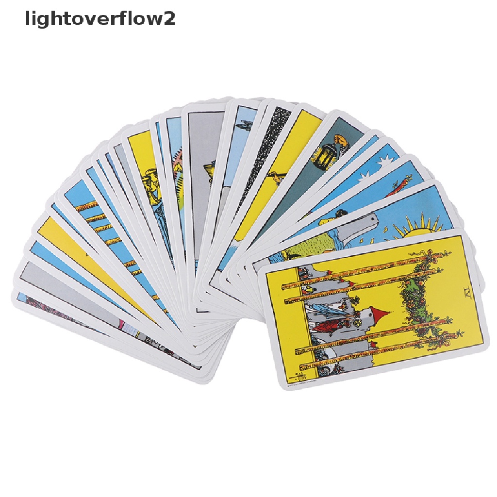 (lightoverflow2) 1 Kotak Kartu Tarot Magic Rider Edisi Misterius 78 Kartu Permainan