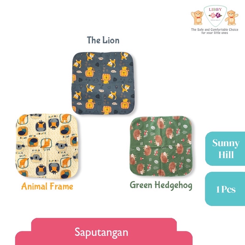 Libby Sapu tangan motif Cotton isi 3 Pcs - Sapu tangan bayi/Libby Tree House