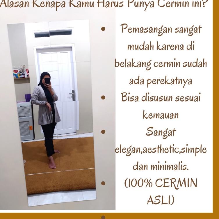 Dapatkan disini--Kaca cermin rextangular ukuran (30x30cm) cermin kotak dinding cermin tempel dinding