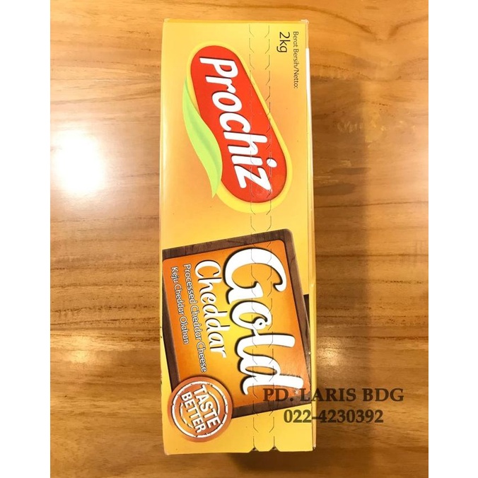 

BISA COD KEJU CHEDDAR OLAHAN PROCHIZ GOLD 2KG (PROCHIZ GOLD CHEDDAR CHEESE)