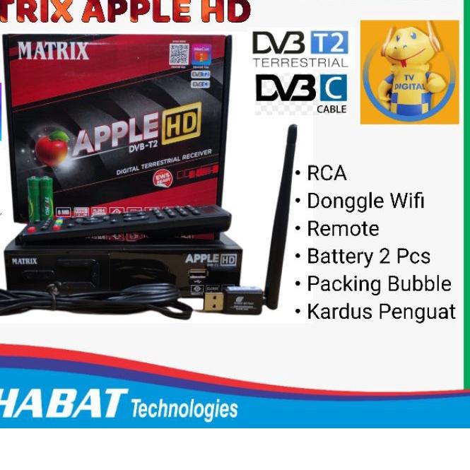 11.11✔️Set Top Box TV Digital MATRIX Apple HD Merah dan TANAKA STB DVBT2 bisa Youtube dll Antena UHF Biasa Bukan Parabola|RA7