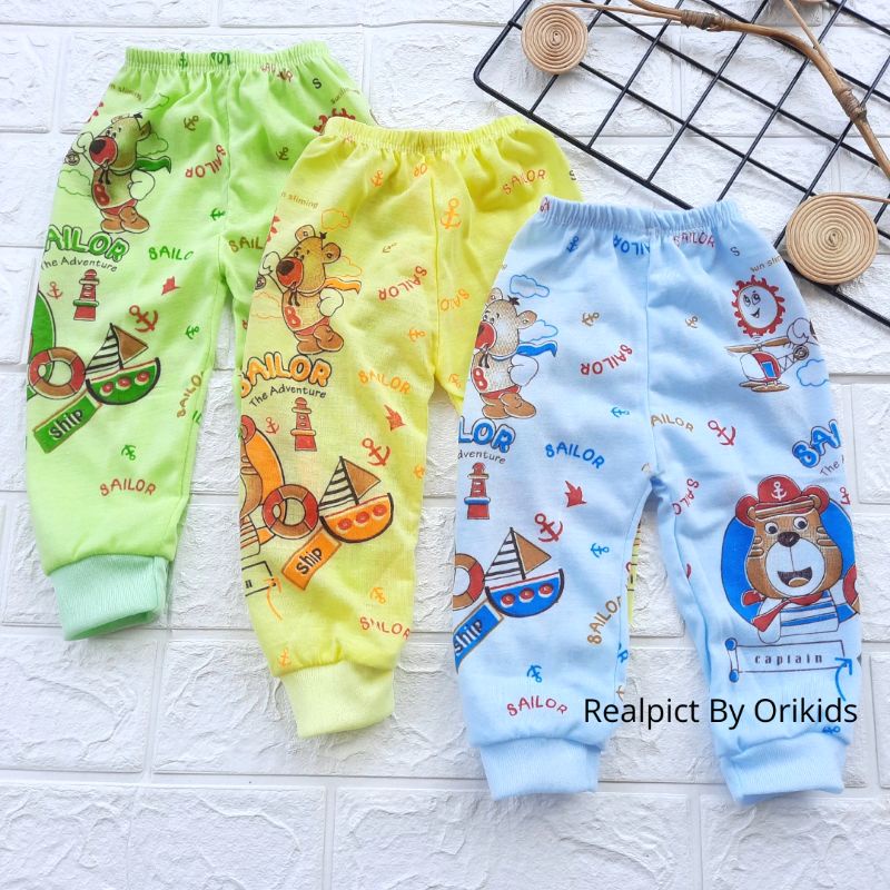 Isi 3PCS Celana Bayi 0 3 Bulan Lusinan Murah Bahan Singel