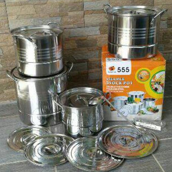 Promo Grosir Only Steamer Stockpot 555 22 24 26 28 Panci Set Dandang Kukusan Diskon