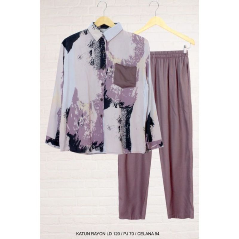 setcel rayon twill premium/setcel wanita kekinian/setcel super adem nyaman/setelan kekinian