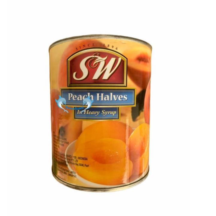 

New SW PEACH HALVES in Syrup 825gr / Buah Peach Kaleng .. .. ..