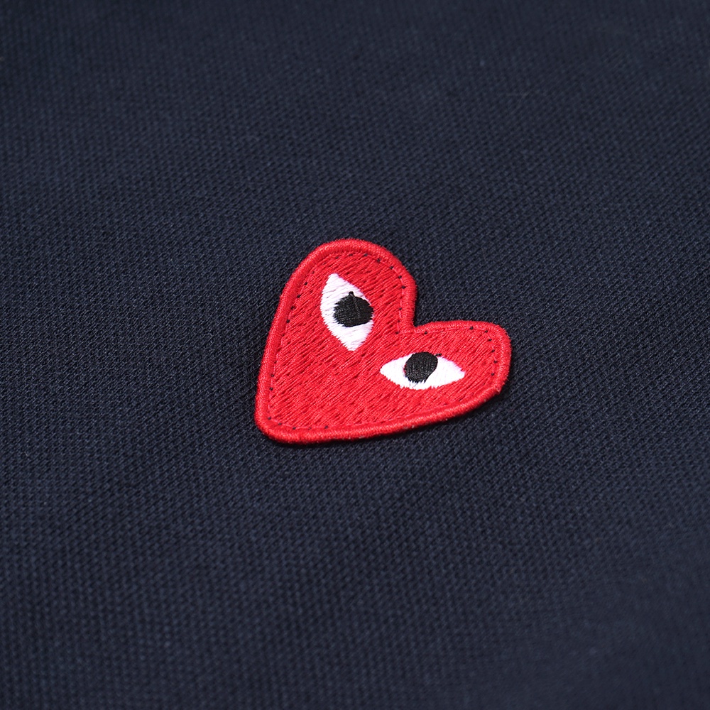 CDG Play Red Heart Polo Shirt Navy