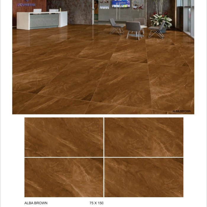 GRANIT BIG SLAB 75X150 ALBA BROWN GLAZED POLISH - VALENTINO GRESS