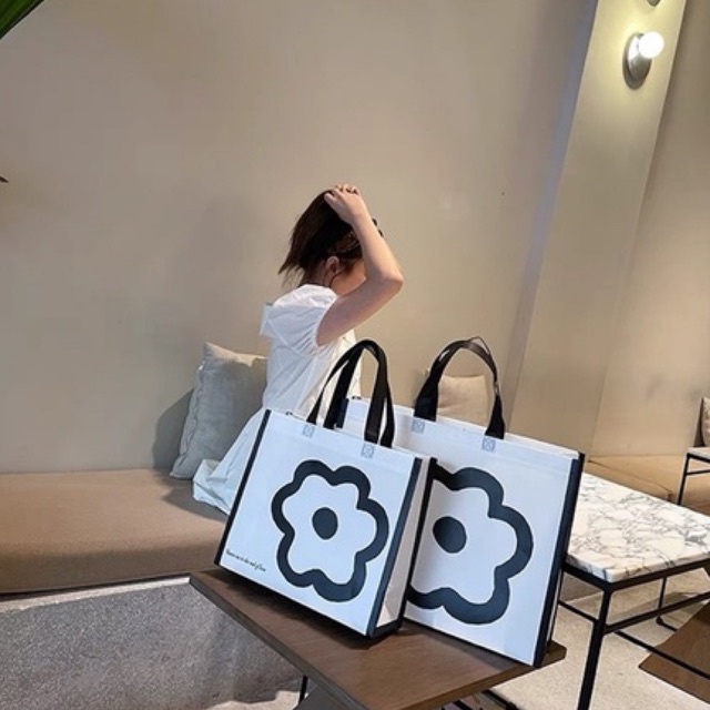 FLOWER SHOPPING TOTE BAG JUMBO SIZE / TAS BELANJA / PREMIUM SHOPPING BAG