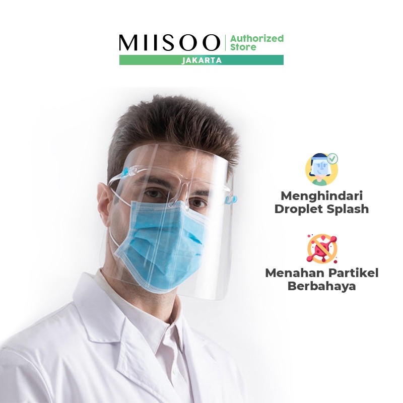 MIISOO FACESHIELD KACAMATA/DENTAL FACEMASK/PELINDUNG WAJAH APD/FACE SHIELD BUKA TUTUP / FACE SHIELD 