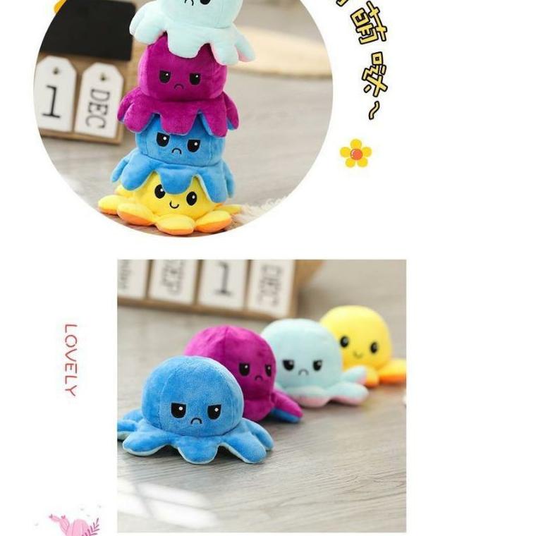 (PROMO KBZ84) Boneka Octopus Reversible/Gurita Bisa Bolak Balik 20cm 30cm 40cm ✱