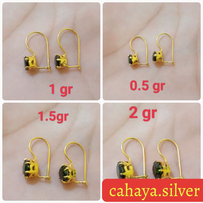 ANTING DESI MATA HITAM PERAK GOLD