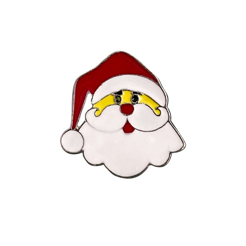 Bros Pin Desain Kartun Santa Claus Natal Bahan Metal Gaya Jepang Untuk Wanita