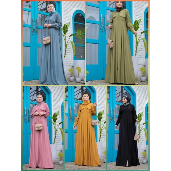 DOA IBU  Baju Dress Linen Wanita Vanila Dress By Doa Ibu. Tzy Olshop