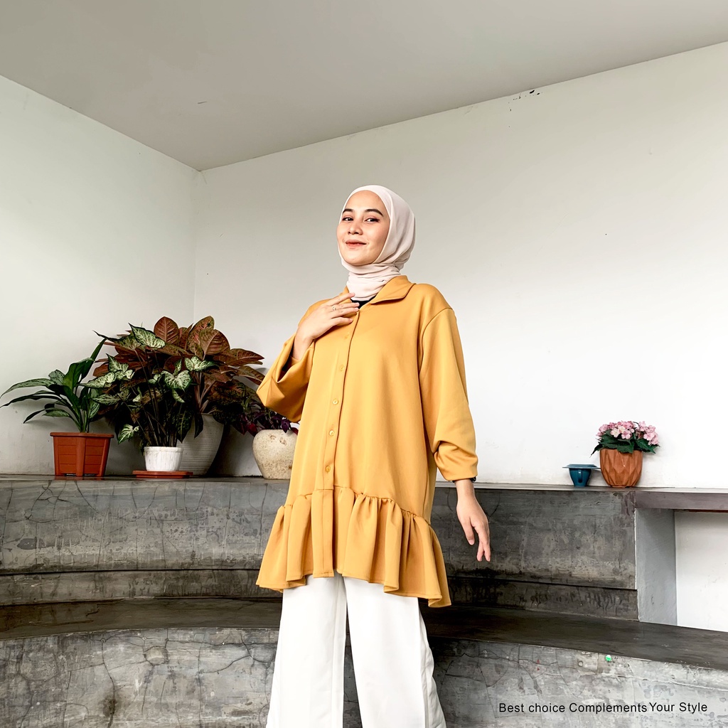 Raisa Tunik Basic Atasan Wanita Panjang By Mahyra