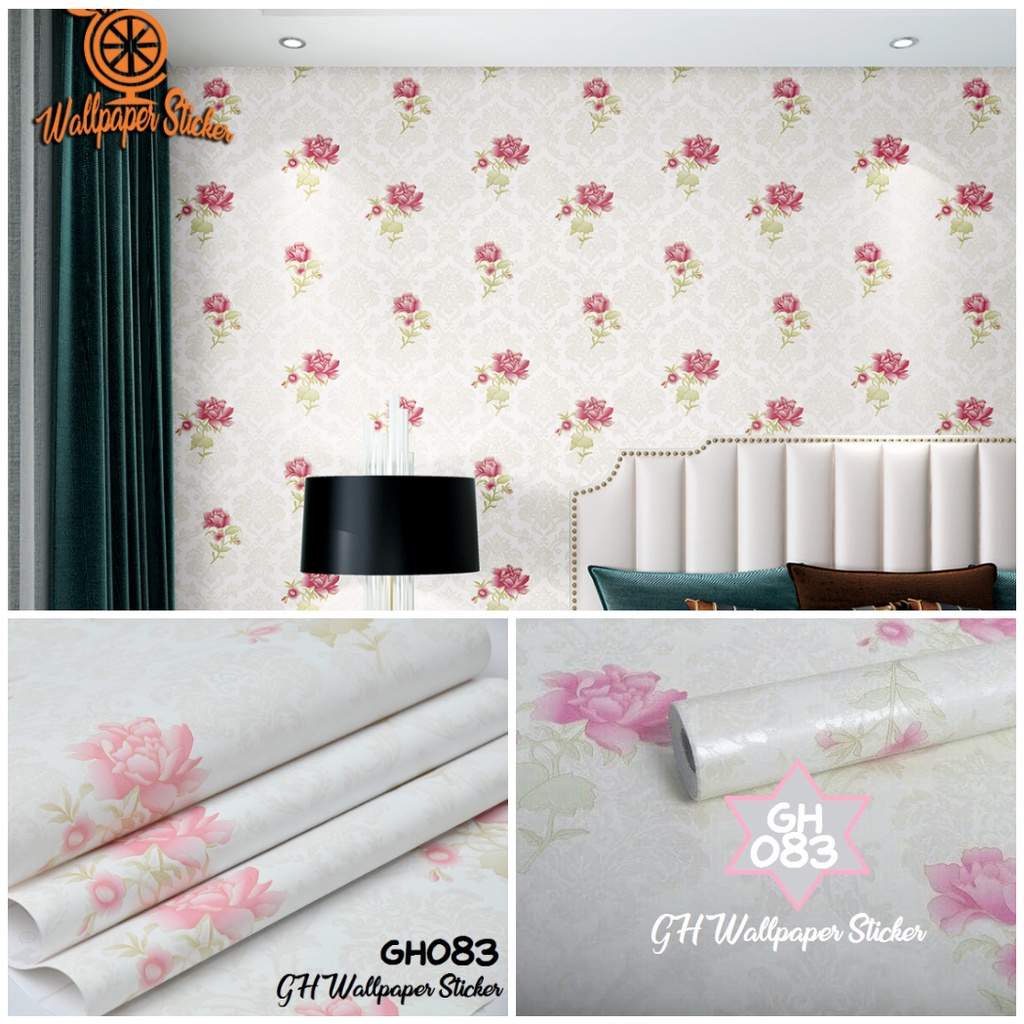 Promo Termurah !  Wallpaper Stiker Dinding Walpaper Dinding Motif BUNGA GH083