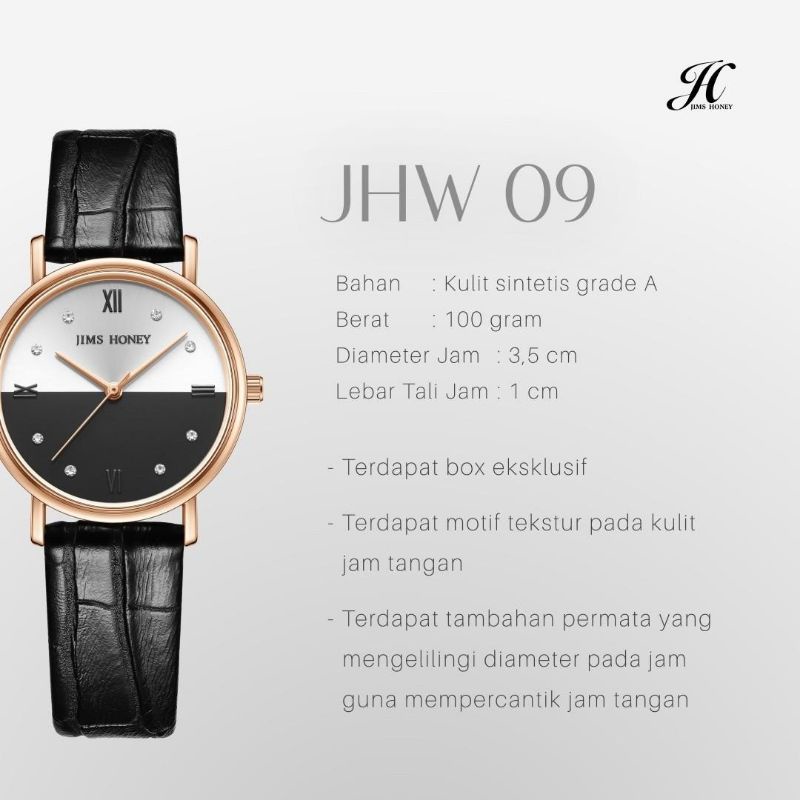 JAM TANGAN JIMS HONEY JHW09 ORI IMPORT FASHION CEWEK WANITA QUARTZ STAINLESS WATCH ANTI AIR MURAH JHW9