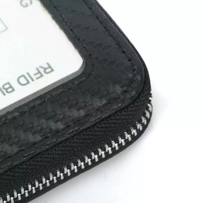 Dompet Kulit Kartu Kredit Anti RFID Motif Carbon