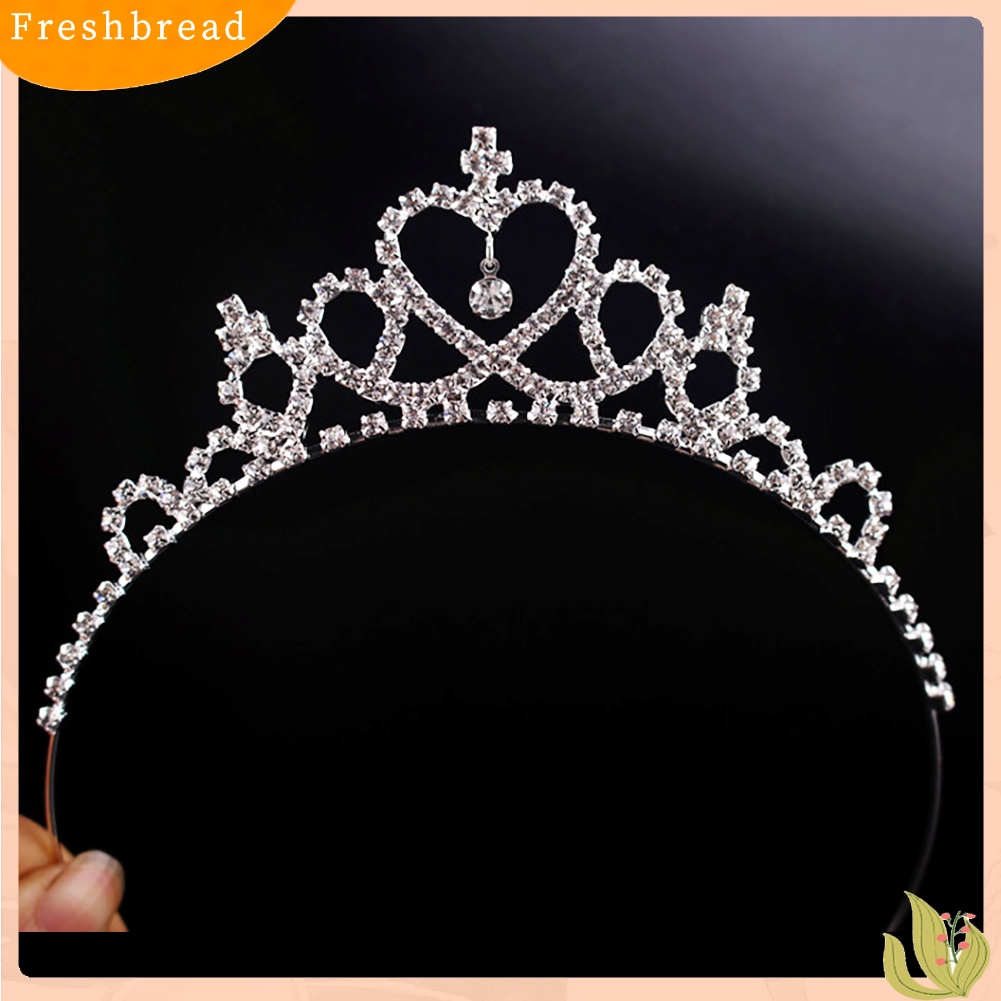 (Fresh) Tiara Mahkota Berlian Imitasi Elegan Ala Princess Untuk Wanita / Anak Perempuan / Pengantin