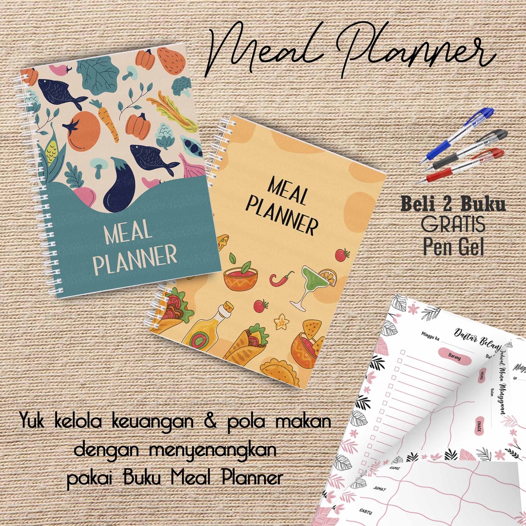 

Artomaringi Meal Planner / Jadwal Menu Hemat Harian Beli 2 Buku Gratis Pen Gel Kode MP19