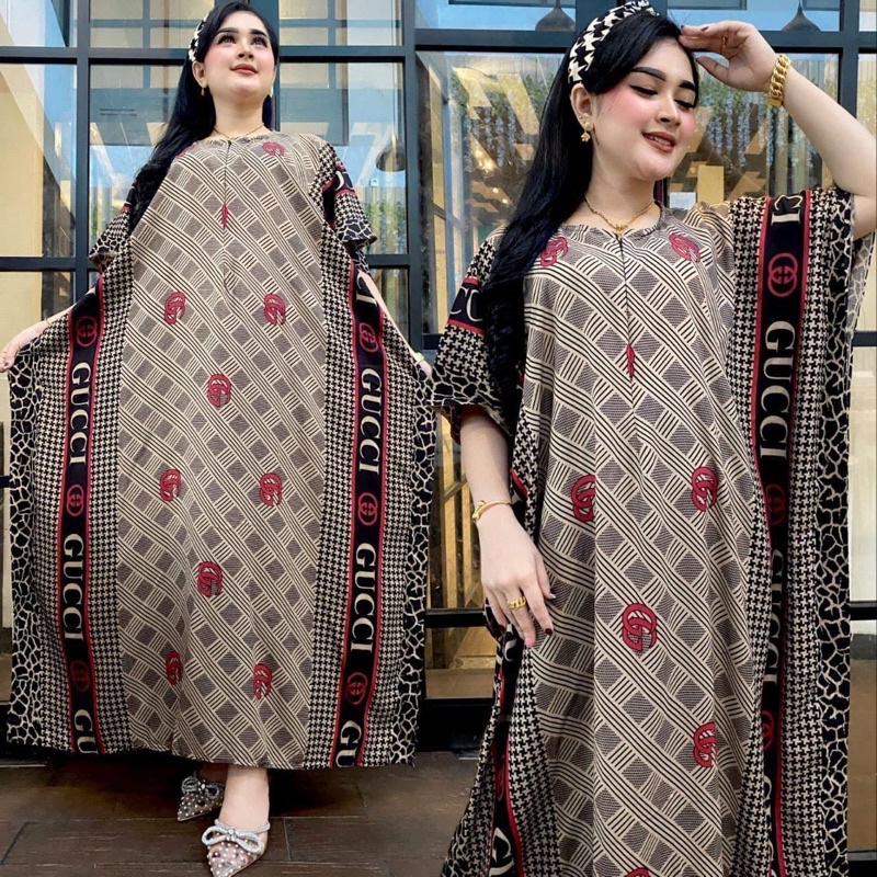GAMIS KAFTAN LONG LOWO JUMBO RAYON NON BUSUI SERUT DEPAN