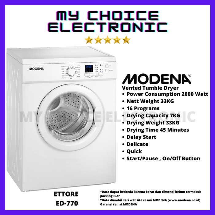 MODENA Pengering Pakaian ED 770 ETTORE / Cloth Dryer ED-770 ETTORE