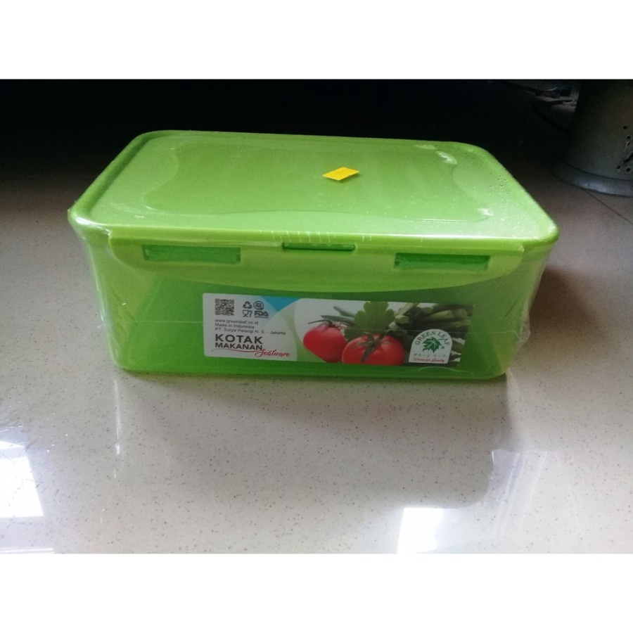 Kotak Makan 3 Liter Green Leaf 7264 Box Container Daging Sayur Plastik