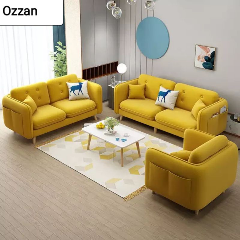 sofa ruang tamu 221 modern kain bludru