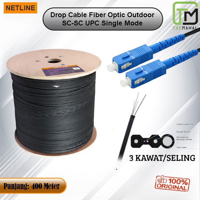 Kabel FO Fiber Optic SC-SC Single mode 400m Outdoor Netline