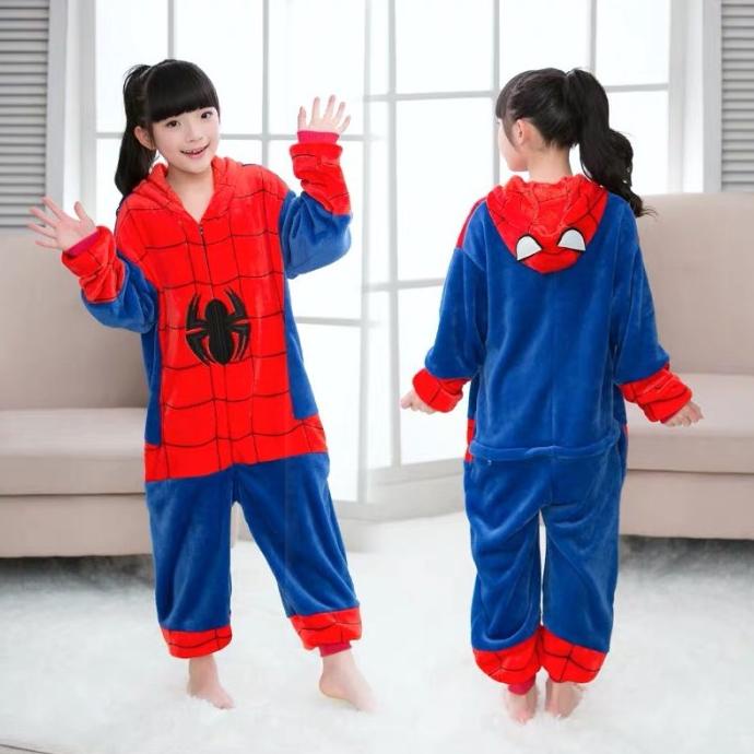 BAJU ONESIE ANAK BONEKA SPIDERMAN SUPERHERO AVENGERS PIYAMA KOSTUM