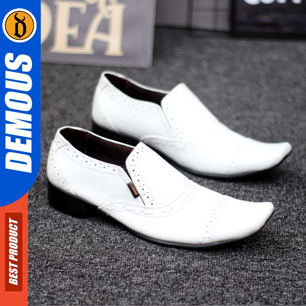 DEMOUS Opeck - Sepatu Formal Pantopel Hitam Kulit Asli Kerja Pria