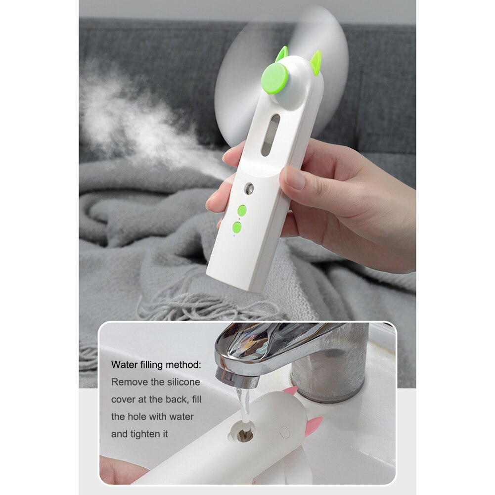 ✅ READY STOK Nano Spray 2IN1 Wajah Kipas Angin USB Rechargeable Nano Mist Spray