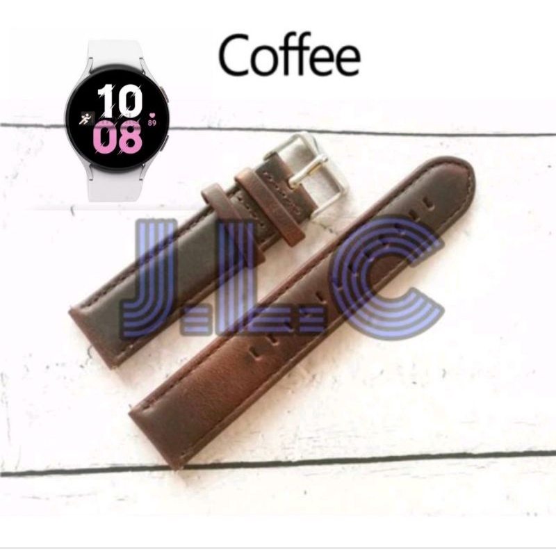 Strap Leather Kulit Asli Watch Band Tali Jam Tangan Samsung Galaxy Watch 5 40mm Acc Jam Smartwatch