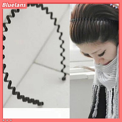 Bluelans Bando Olahraga Model Gelombang Warna Hitam Untuk Pria Dan Wanita