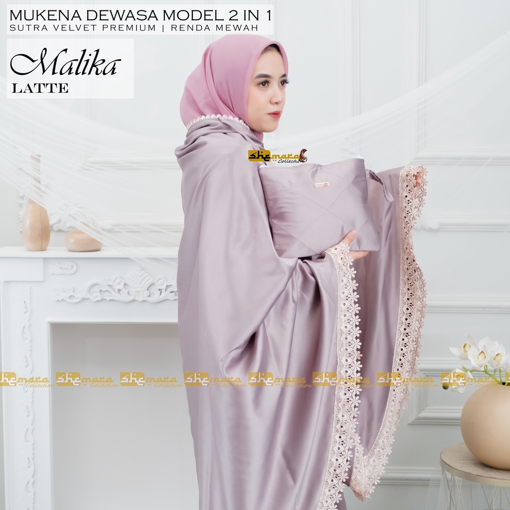 Mukena Dewasa 2in1 Silky Renda Mewah Silk Premium SheMara - MalikaSeries