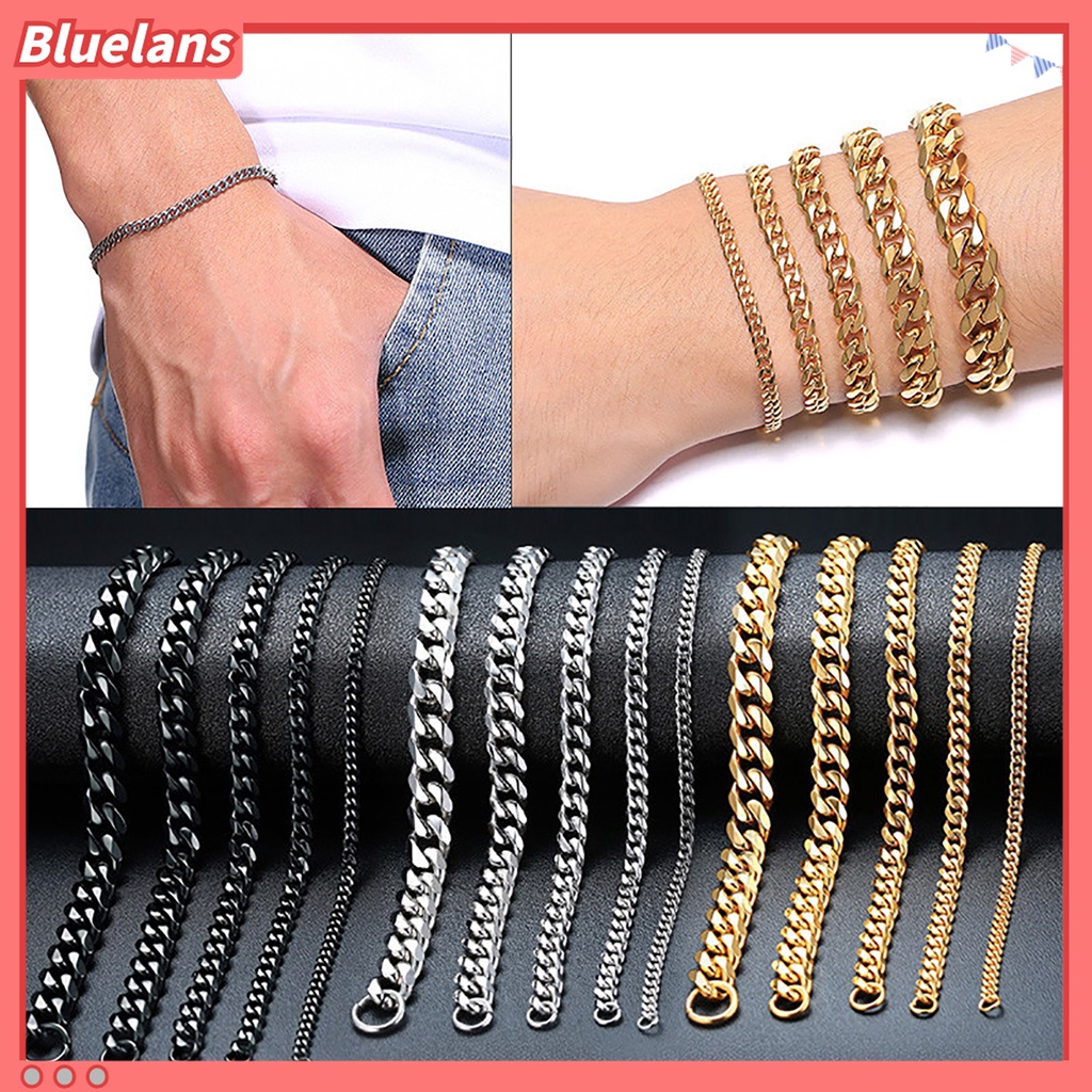 Gelang Rantai Tebal Ukuran 5 / 7 / 9 / 11mm Untuk Pria