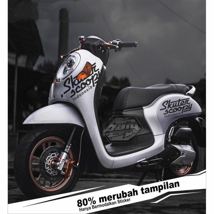 CUTTING STIKER SCUTER SCOOPY BAHAN ORACAL GERMANY DAN HOLOGRAM - Hijau, honda scoopy