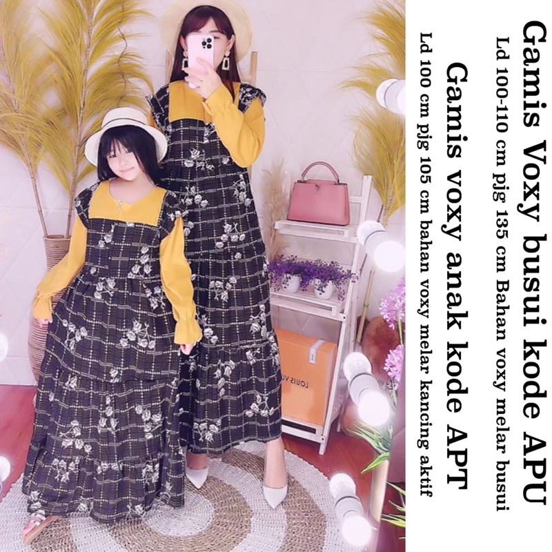 Gamis voxy ibu APu &amp; Anak kode APT