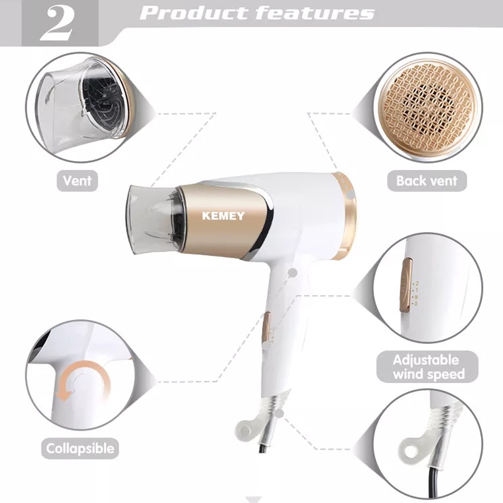 Hair Dryer Original Pengering Rambut Kemei 6832