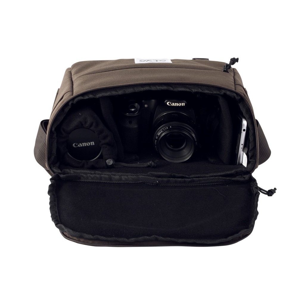 FOCUS BROWN ORIGINAL x ATVA Tas Kamera Selempang Coklat Pria Wanita Slingbag Lensa DSLR Mirrorless Tripod Sling Bag Camera Multifungsi Casual Camera Shoulder Bag Premium Unisex Shoulderbag Tas Slempang Bahu Free Rain Cover Keren Terbaru Kekinian Branded