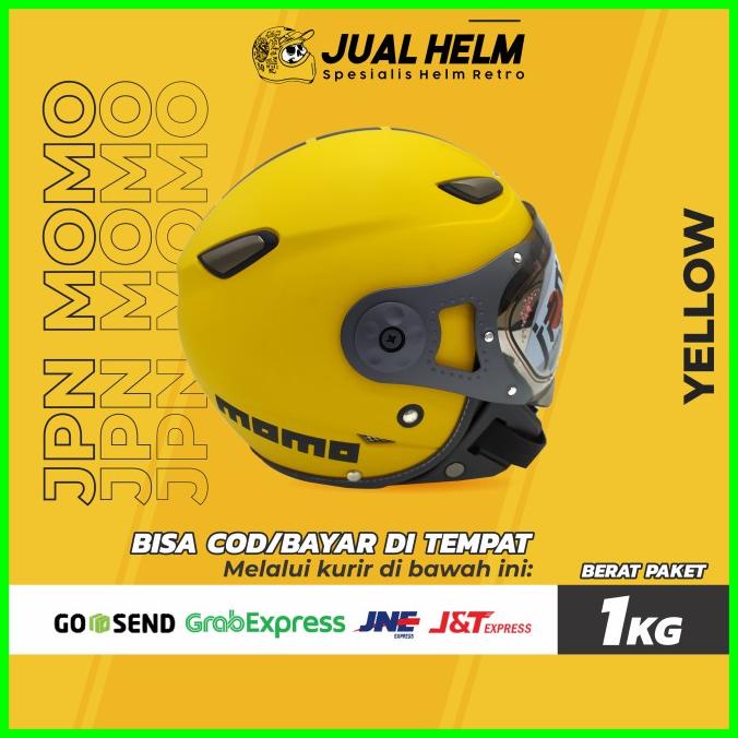 HELM JPN MOMO PILOT KUNING (RETRO/BOGO/KLASIK/CLASSIC/VESPA)
