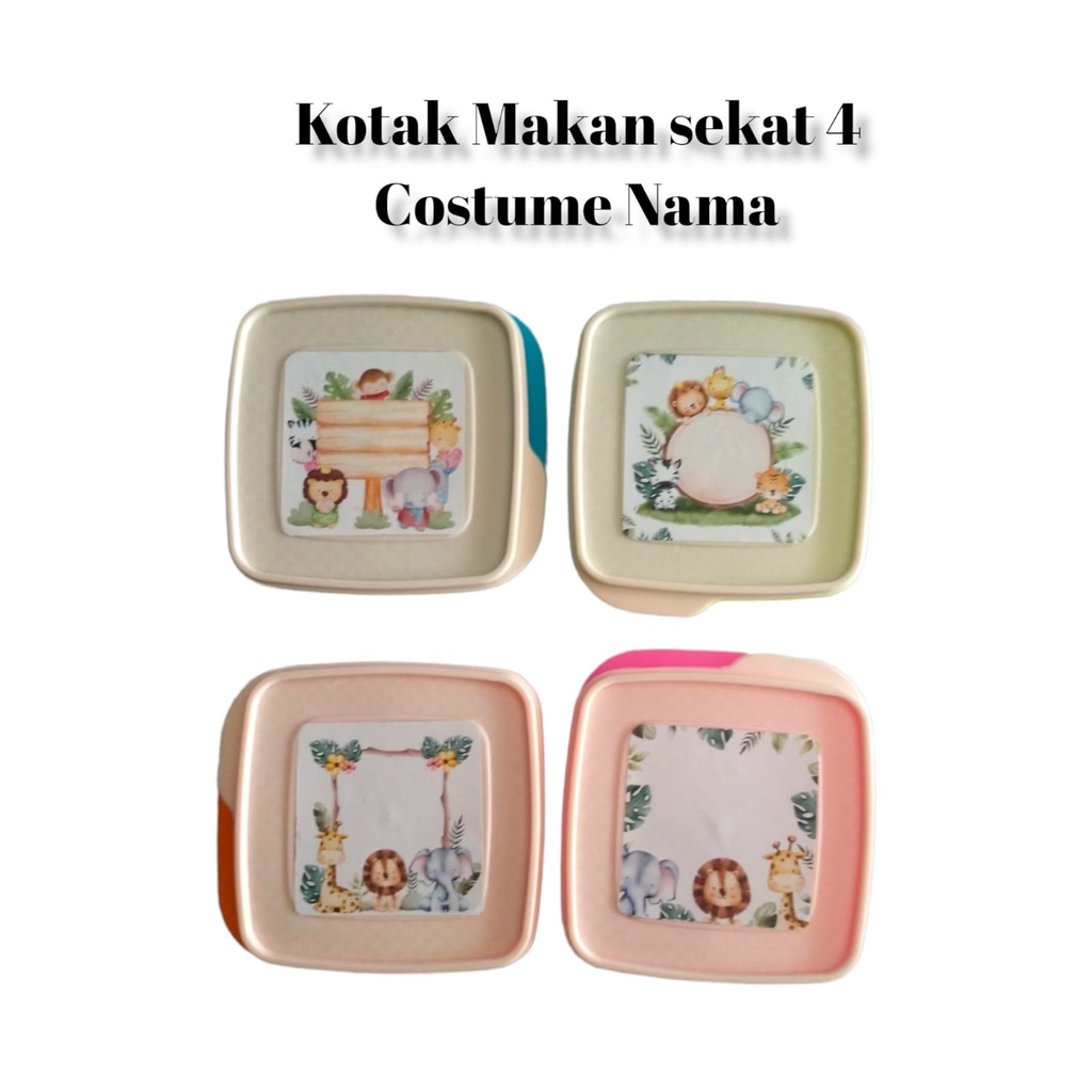 SOUVENIR ULANG TAHUN ANAK KOTAK MAKAN  SEKAT 4 PLUS STIKER