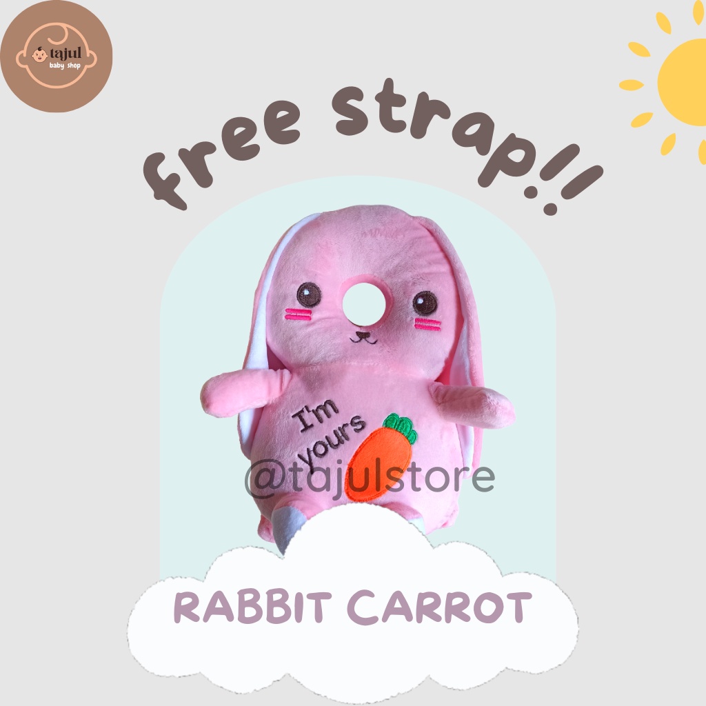 Bantal Pelindung Kepala Bayi Rabbit Carrot+Strap