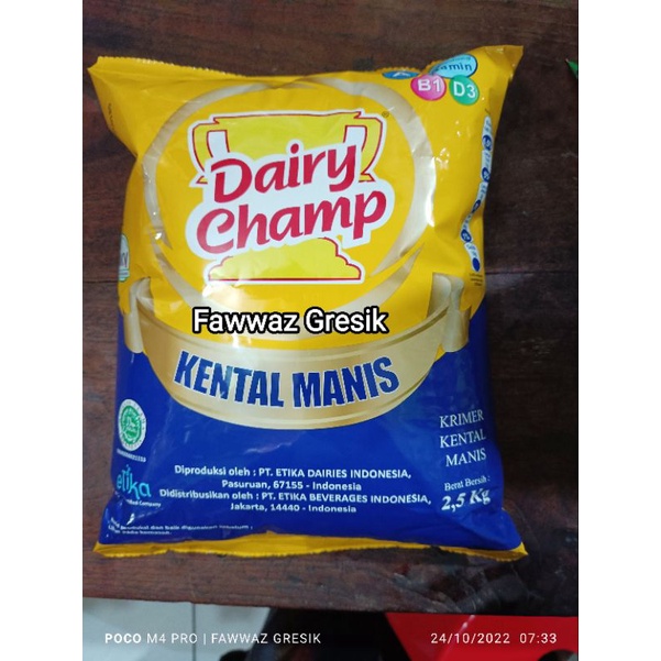 Susu Kental Manis Dairy Champ Bantal Bag 2,5kg / Dairy Champ Krimer Kental Manis Pouch 2.5  kg