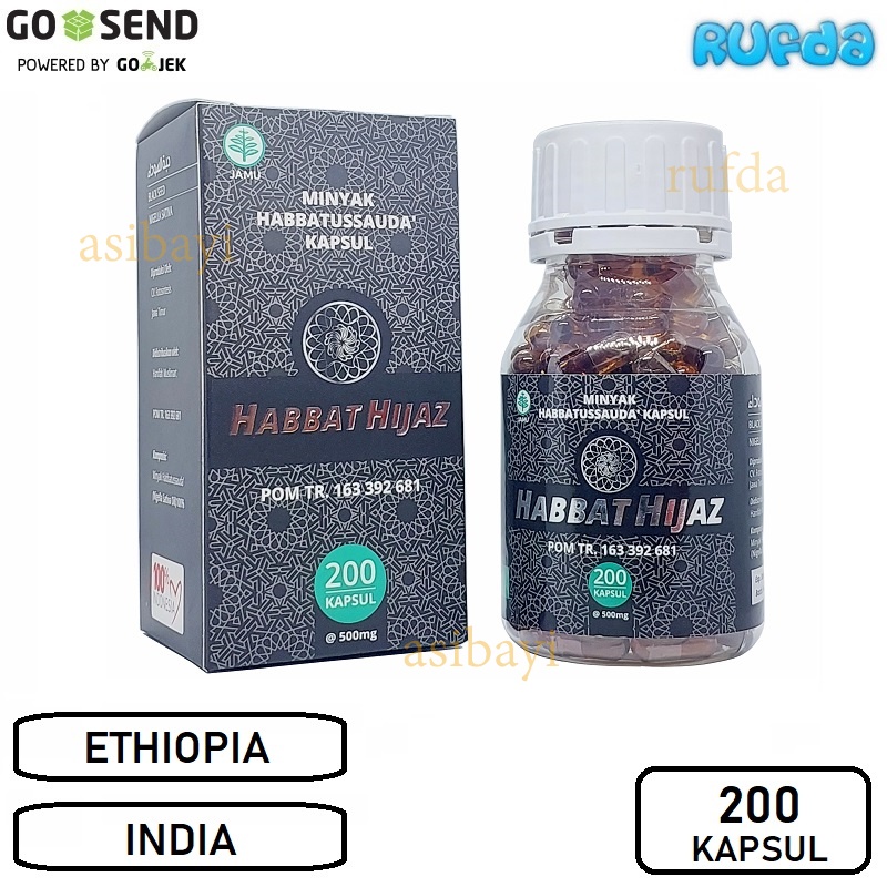 Habbatussauda Habbat Hijaz 200 Kapsul Habbasyifa, Minyak Jintan Hitam / Black Seed Oil / Black Cumin