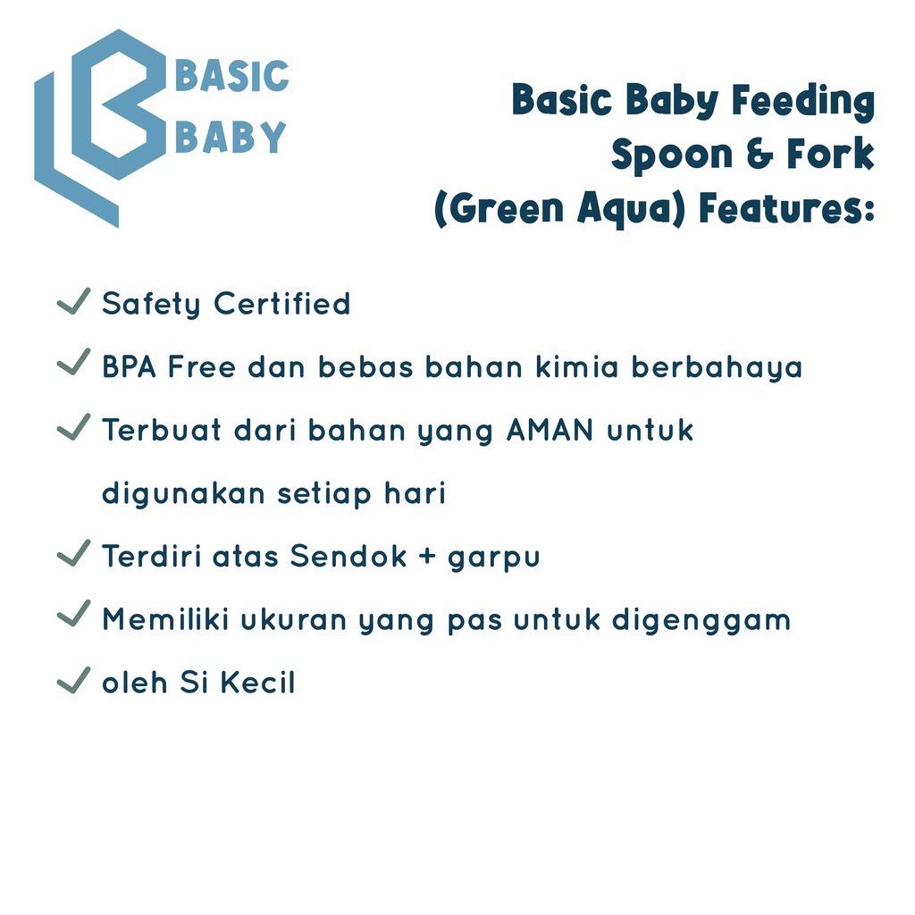 Basic Baby Feeding Spoon + Fork | Sendok Makan Bayi