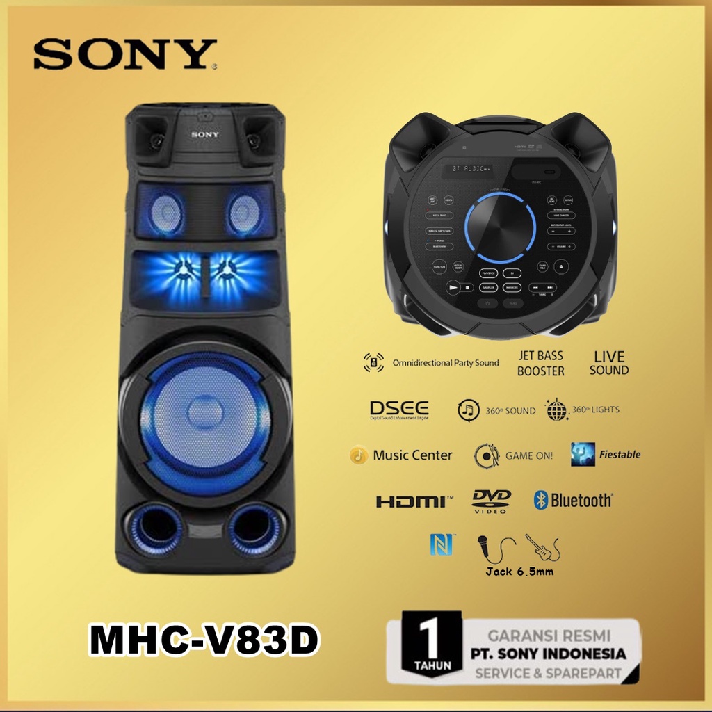 Sony MHC-V83D High Power Audio Speaker System with Bluetooth V83 D