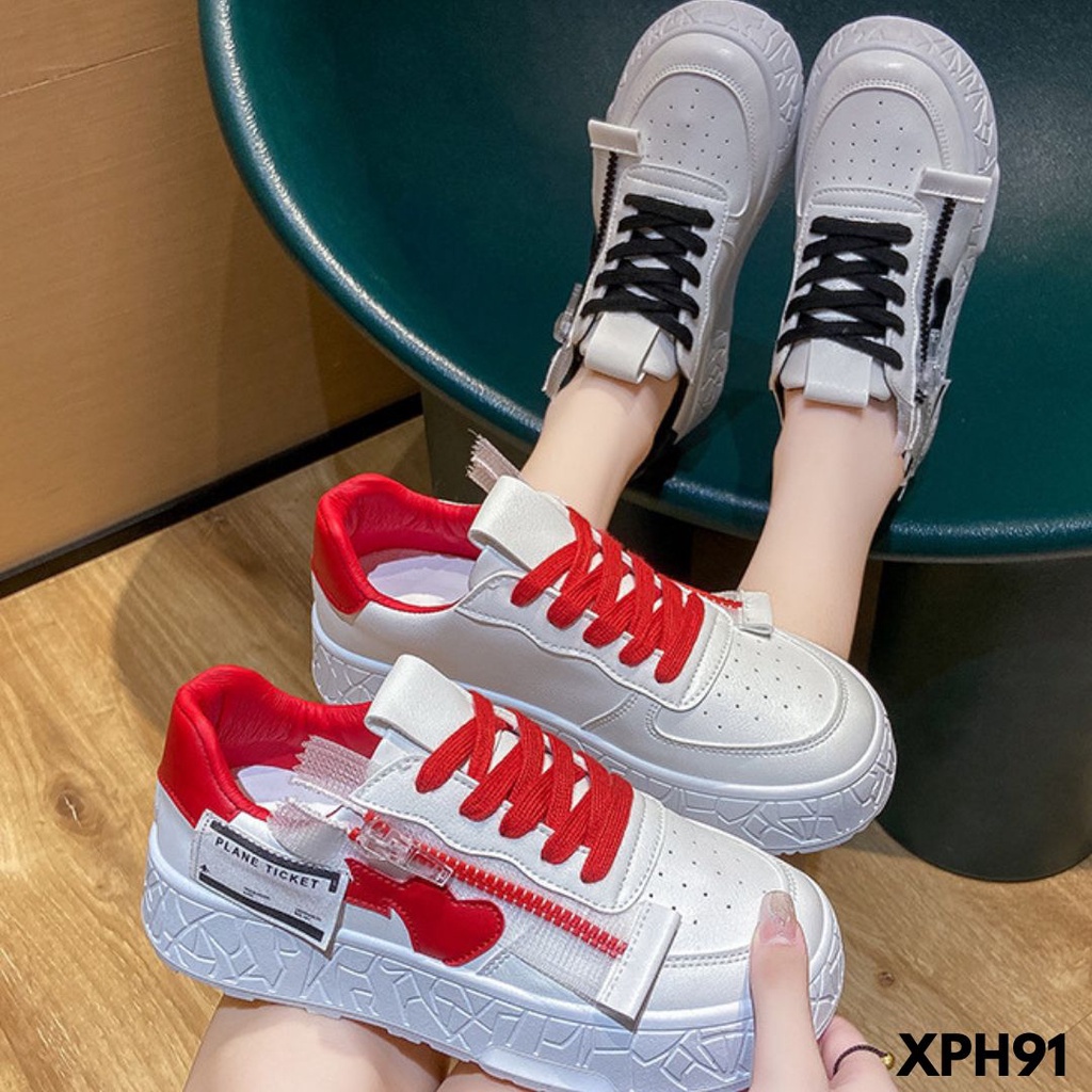 SEPATU SNEAKERS WANITA DESAIN FEMINIE KEREN JUGA OOTD FASHION BAHAN PU IMPORT PH91